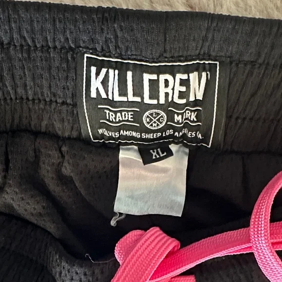 Kill Crew Women's Black Shorts with Pink Flame Design - Picture 3 of 3